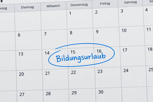 Ein Monatsplan mit dem Eintrag "Bildungsurlaub"
