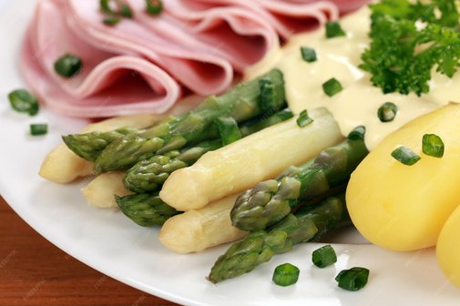 Herzhaftes Schlemmen vom Spargelb&uuml;fett