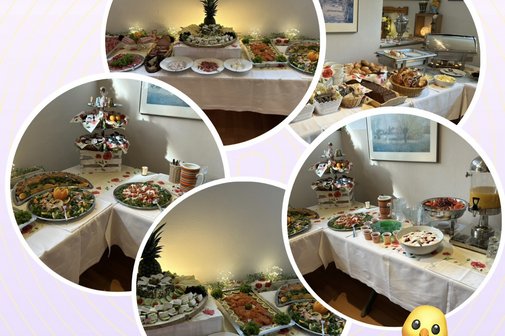 Büffett am Karfreitag Gemischtes Essen zum Frühstück