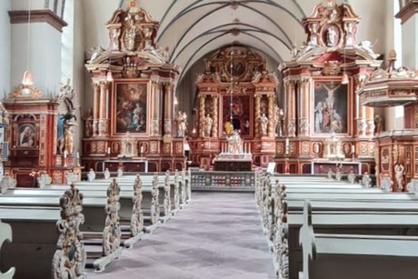 Kreuzgewölbe und Klosterkirche von Kloster Corvey