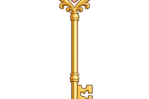 Der senkrechte goldene Schl&uuml;ssel soll hier den Schl&uuml;ssel zum Erfolg symbolisieren