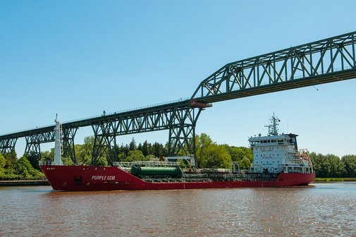 Nord-Ostsee-Kanal Schiff auf dem Nord-Ostsee-Kanal
