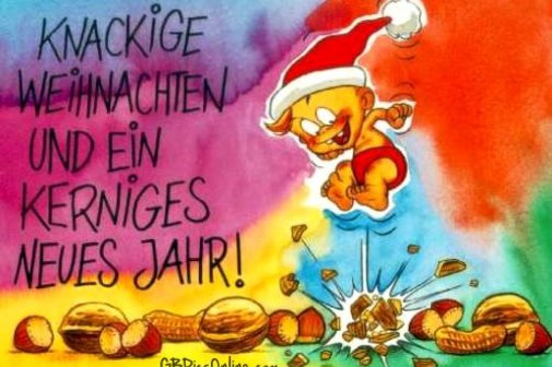 Schlumpf mit roter M&uuml;tze knackt N&uuml;sse