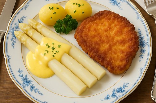 Spargel mit Schnitzel