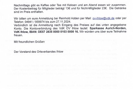 Einladung Weihnachtsfeier Seite 2