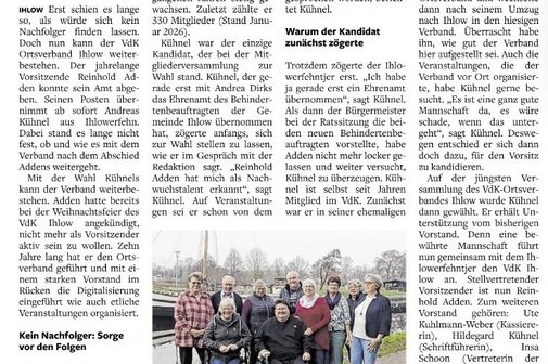 VdK OV Ihlow, neuer Vorstand