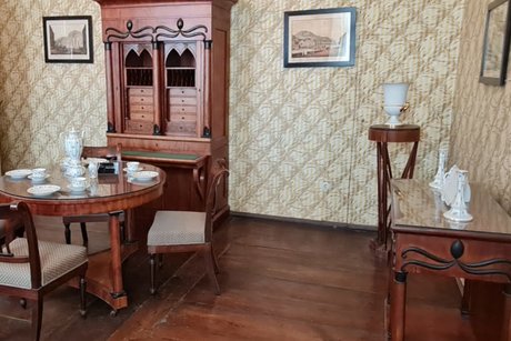 Blick in den „Gelben Salon“ (Arbeitszimmer), Schloss Corvey, Höxter