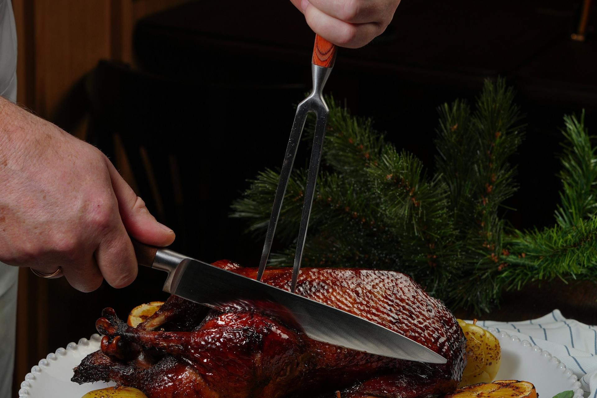 Entenessen und Weihnachtsmarkt.