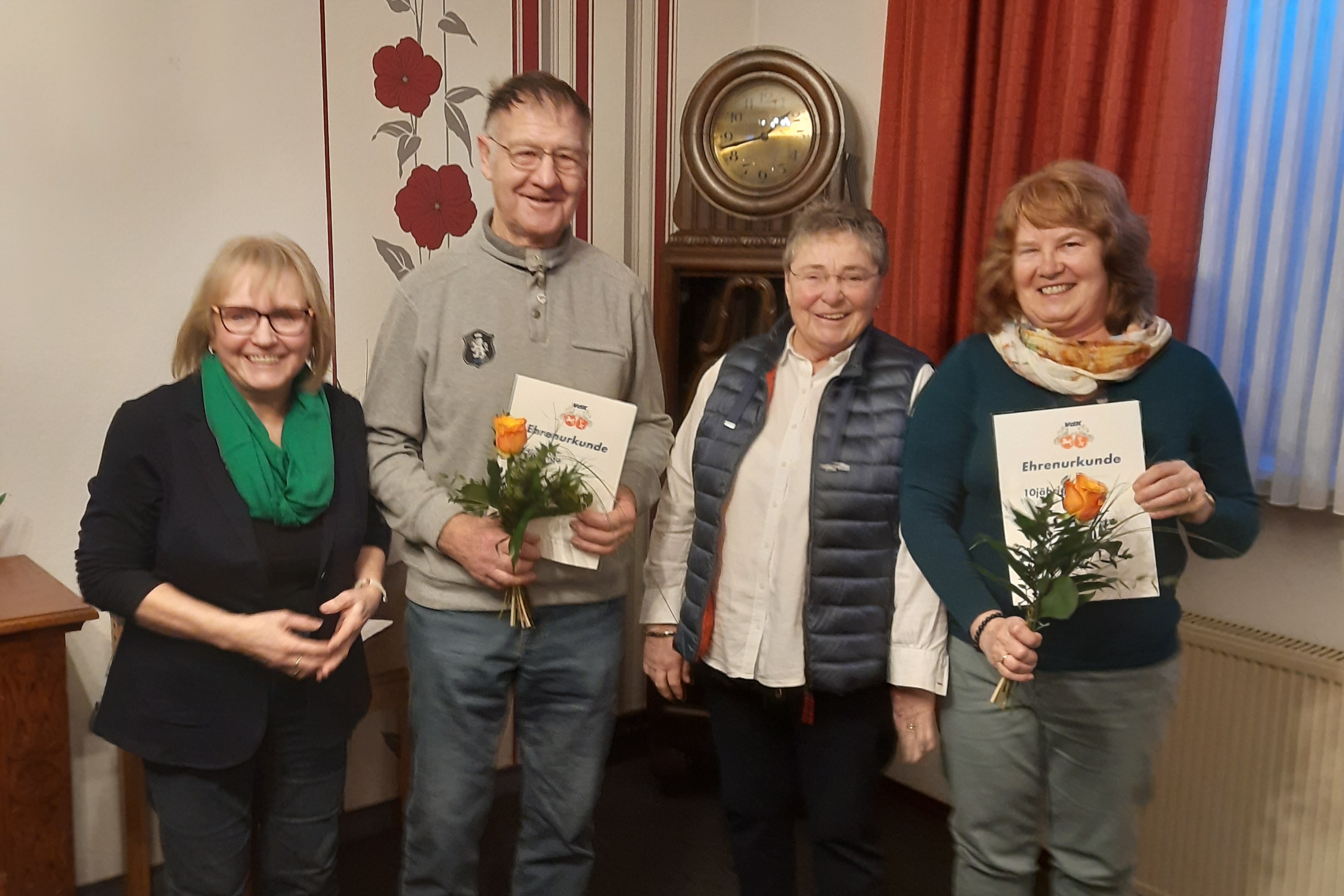 Ehrung für 25 Jahre und 10 Jahre Mitgliedschaft Ehrung auf der Mitgliederversammlung
