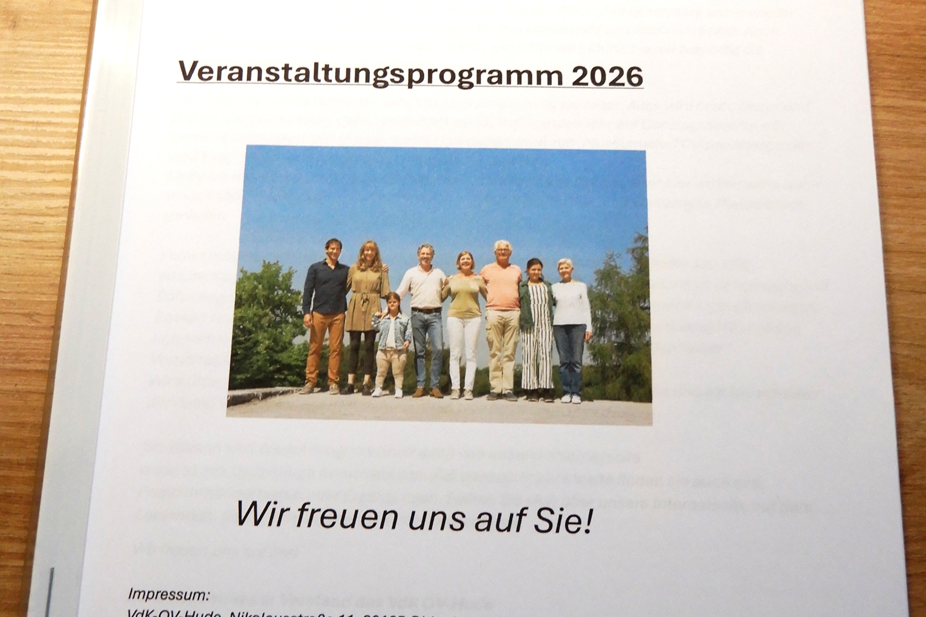 Programmheft 2026 des VdK OV-Hude
